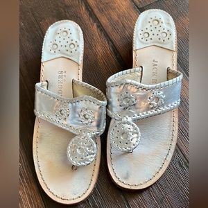 Jack Rogers Wedge Sandals — silver— size 8.5